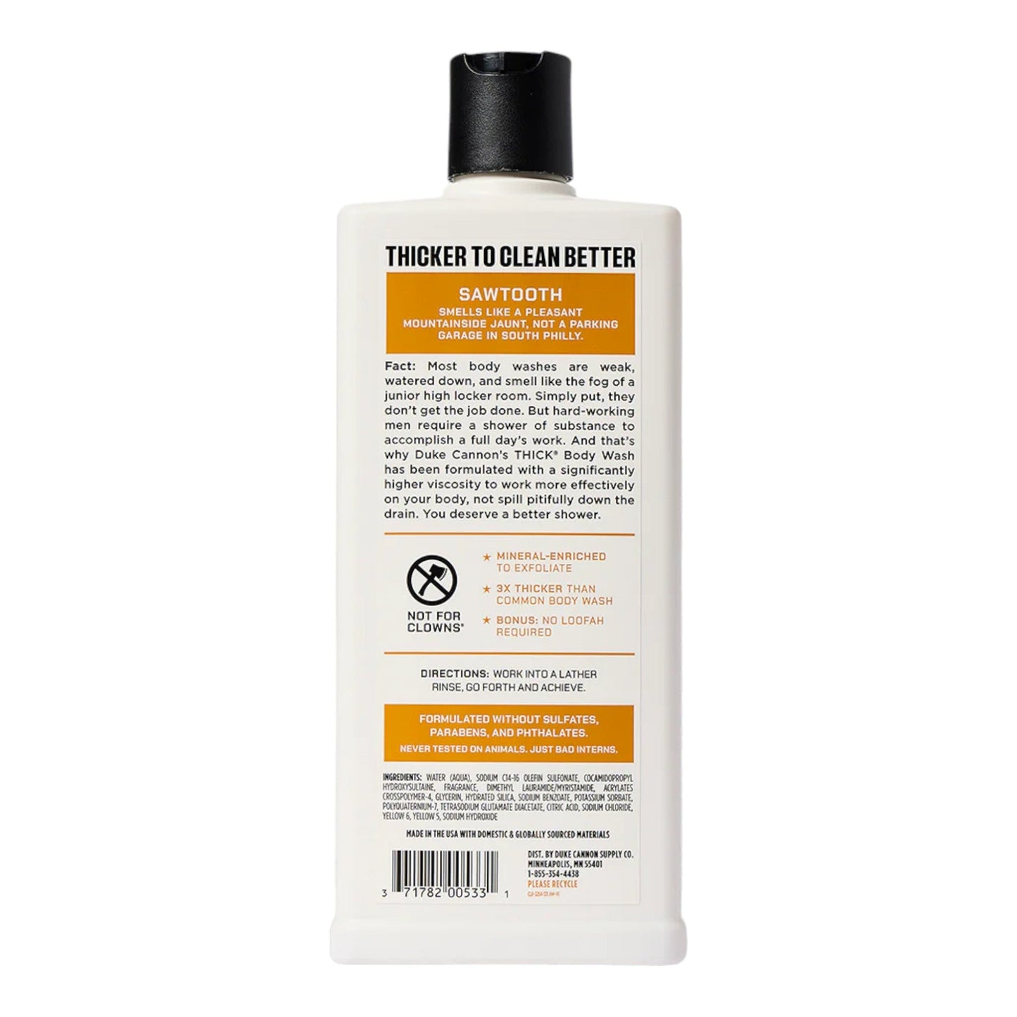 Gel douche épais Duke Cannon - Sawtooth (Alpine Air et bois de cèdre)