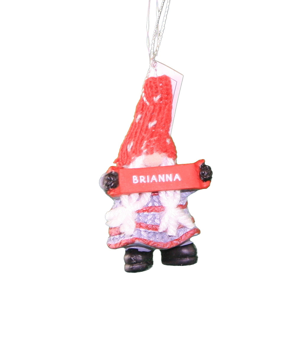 Adorno de gnomo personalizado (letras AI) - Brianna