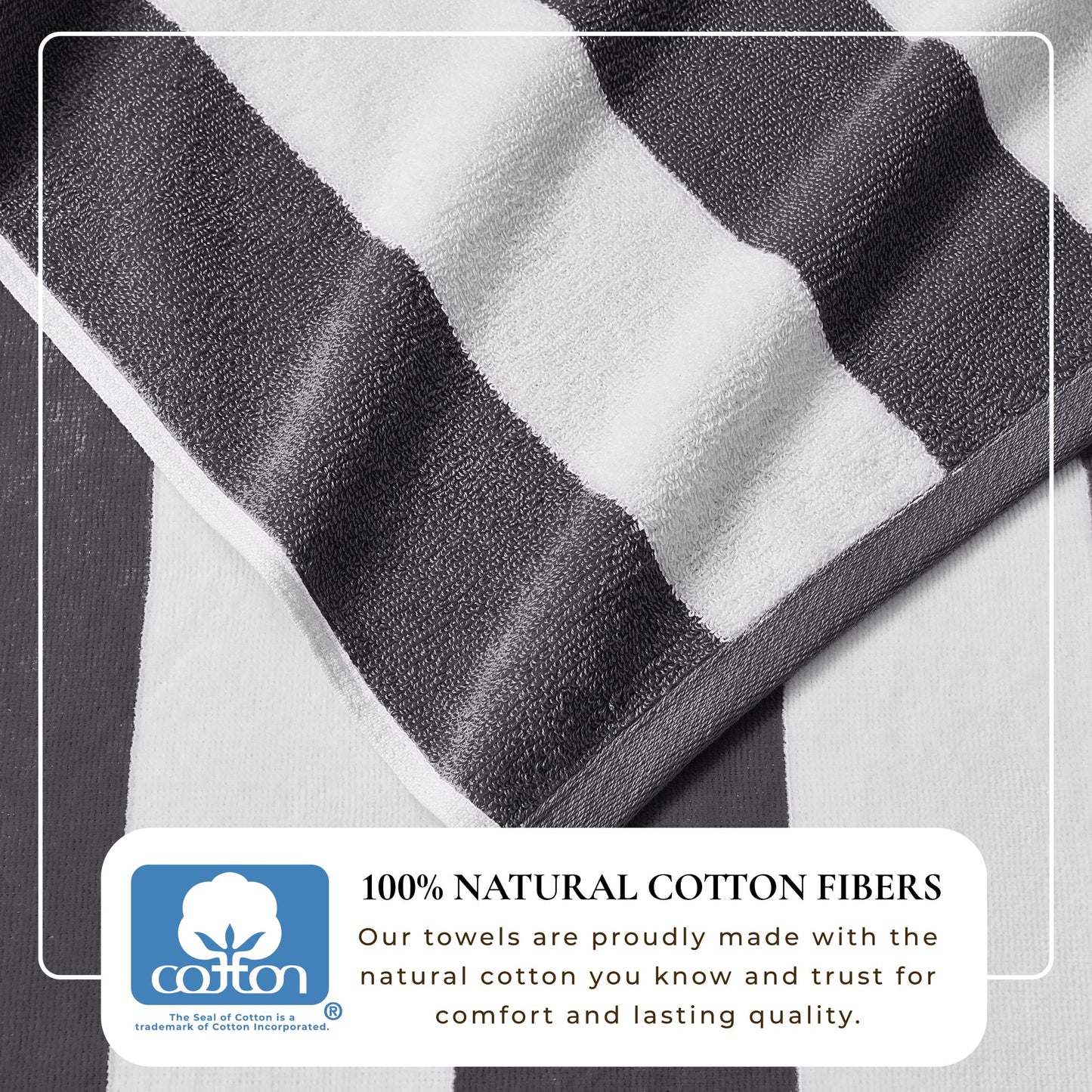 Cotton And Velour Cabana Stripe Beach Towel