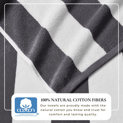 Cotton And Velour Cabana Stripe Beach Towel