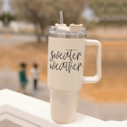Sweater Weather 40oz Insulated Mug with Handle