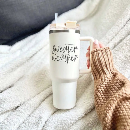 Sweater Weather 40oz Insulated Mug with Handle