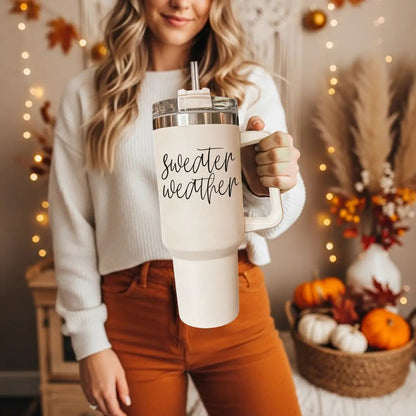 Sweater Weather 40oz Insulated Mug with Handle