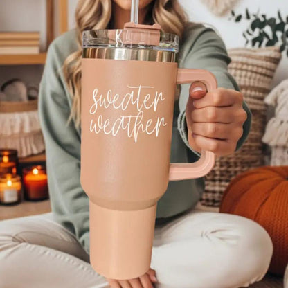 Sweater Weather 40oz Tumbler for Cozy Mornings