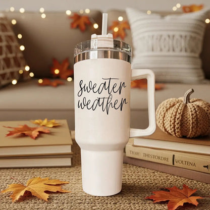Sweater Weather 40oz Insulated Mug with Handle
