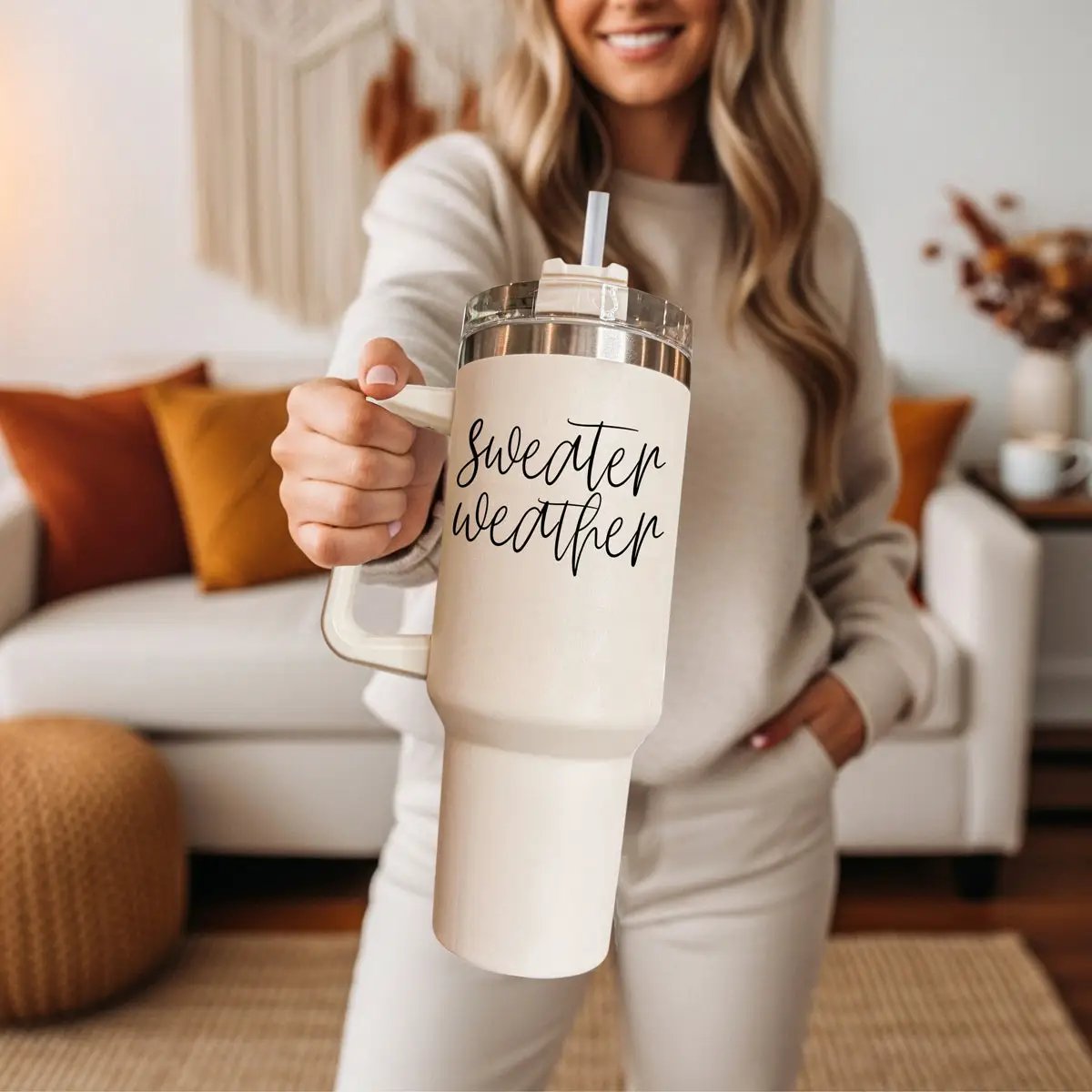 Sweater Weather 40oz Insulated Mug with Handle