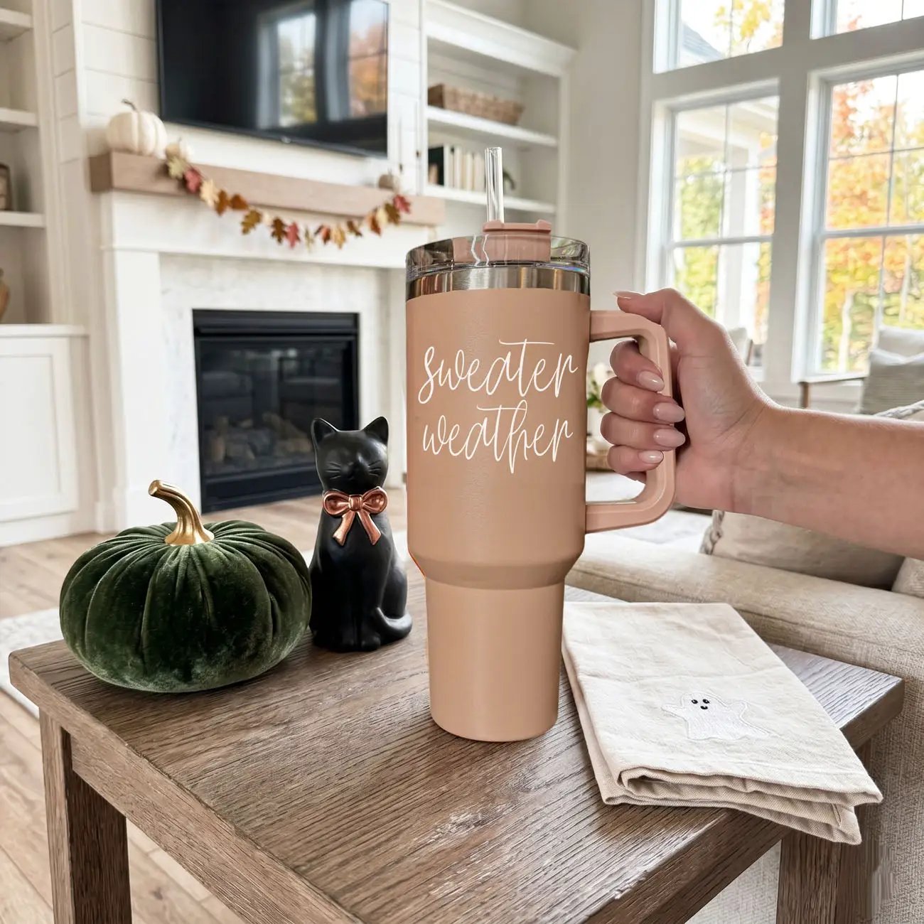 Sweater Weather 40oz Tumbler for Cozy Mornings