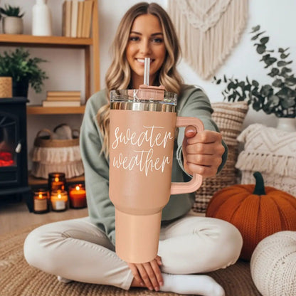 Sweater Weather 40oz Tumbler for Cozy Mornings