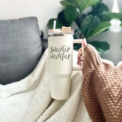 Sweater Weather 40oz Insulated Mug with Handle