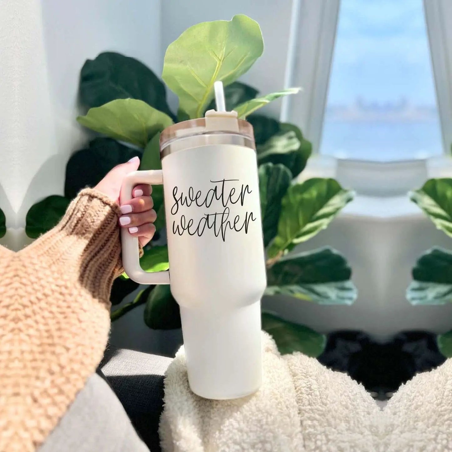 Sweater Weather 40oz Insulated Mug with Handle