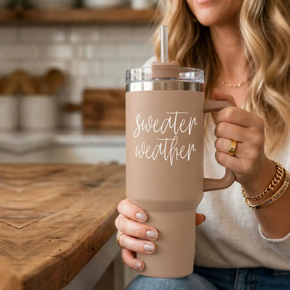 Sweater Weather 40oz Tumbler for Cozy Mornings