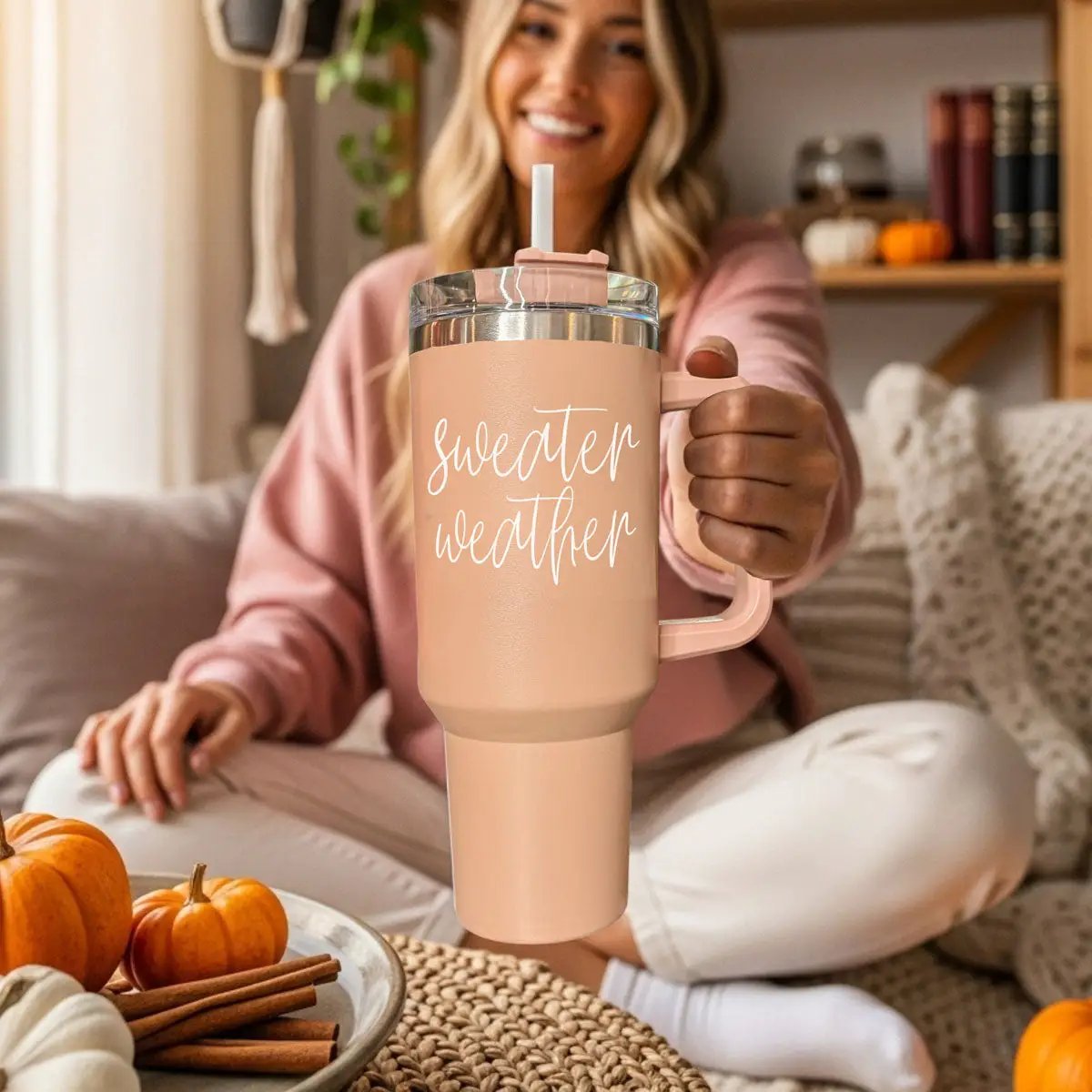 Sweater Weather 40oz Tumbler for Cozy Mornings