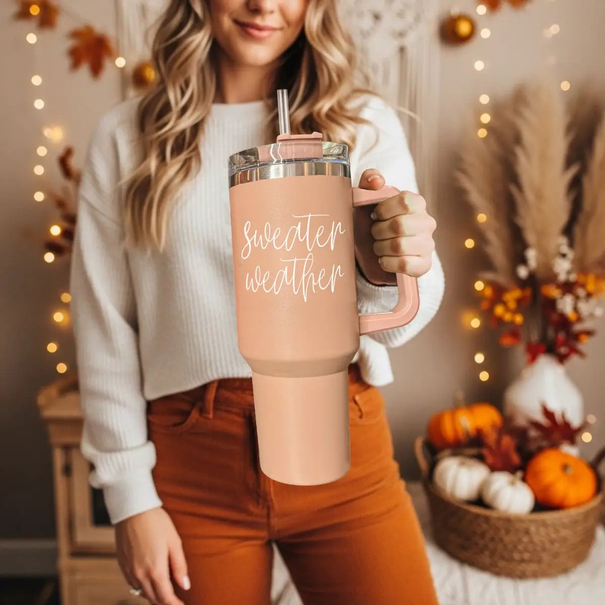 Sweater Weather 40oz Tumbler for Cozy Mornings