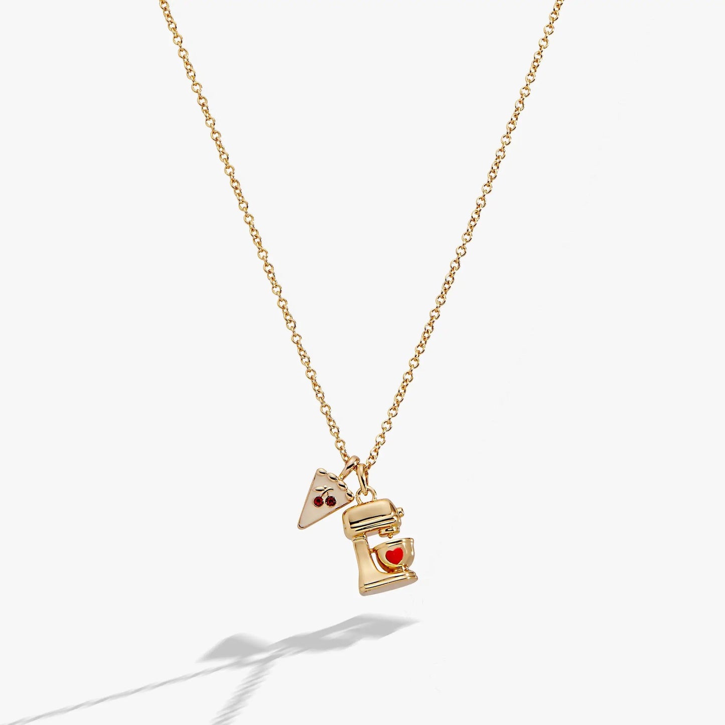 Mixer Charm and Cake Slice Pendant Necklace
