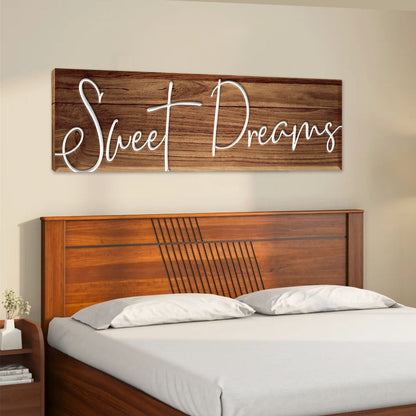 Sweet Dreams Sign VII canvas on wood panel with white neon script on Tampa Home & Garden Store