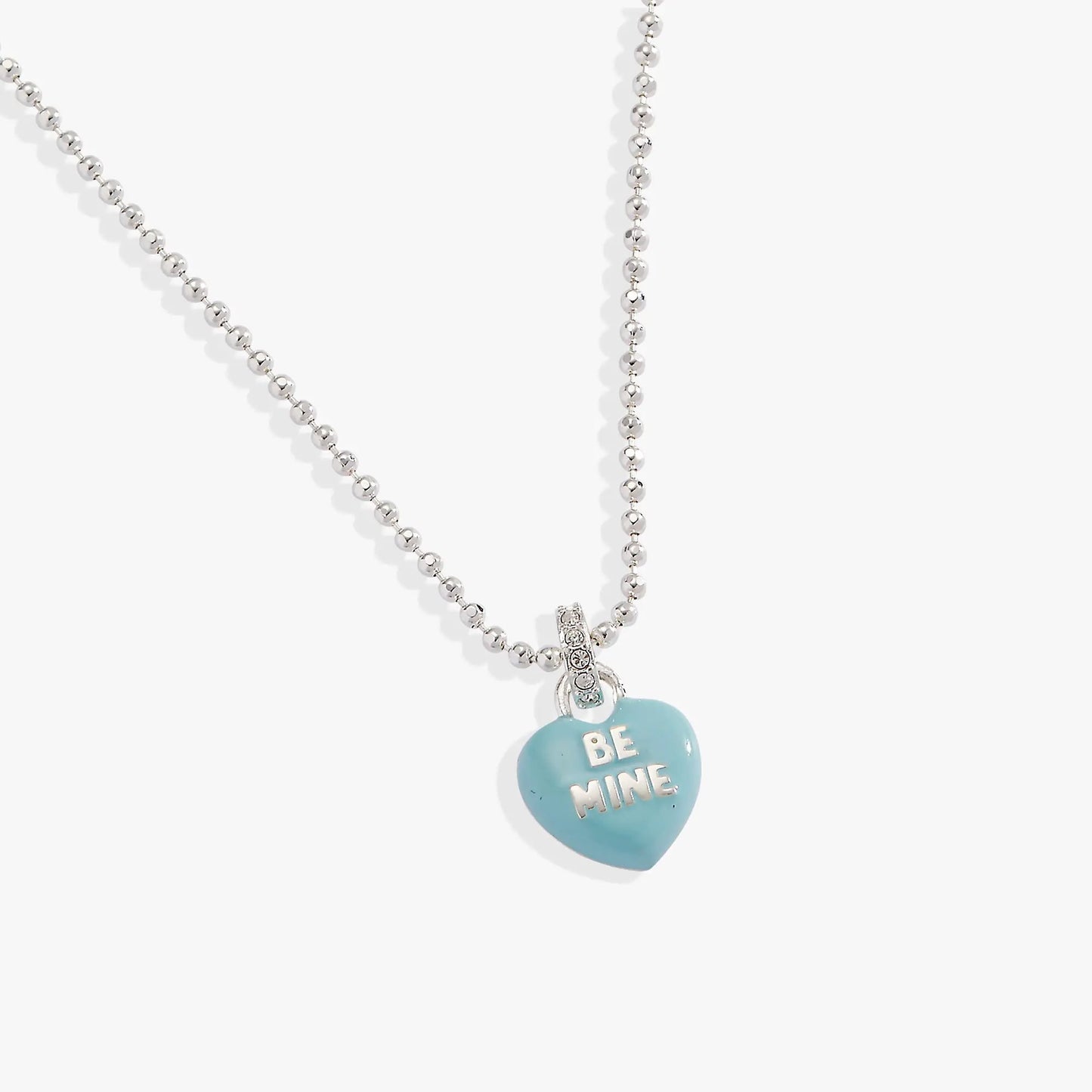 ALEX AND ANI Sweethearts Be Mine pendant necklace with turquoise heart on silver bead chain on Tampa Home & Garden Store
