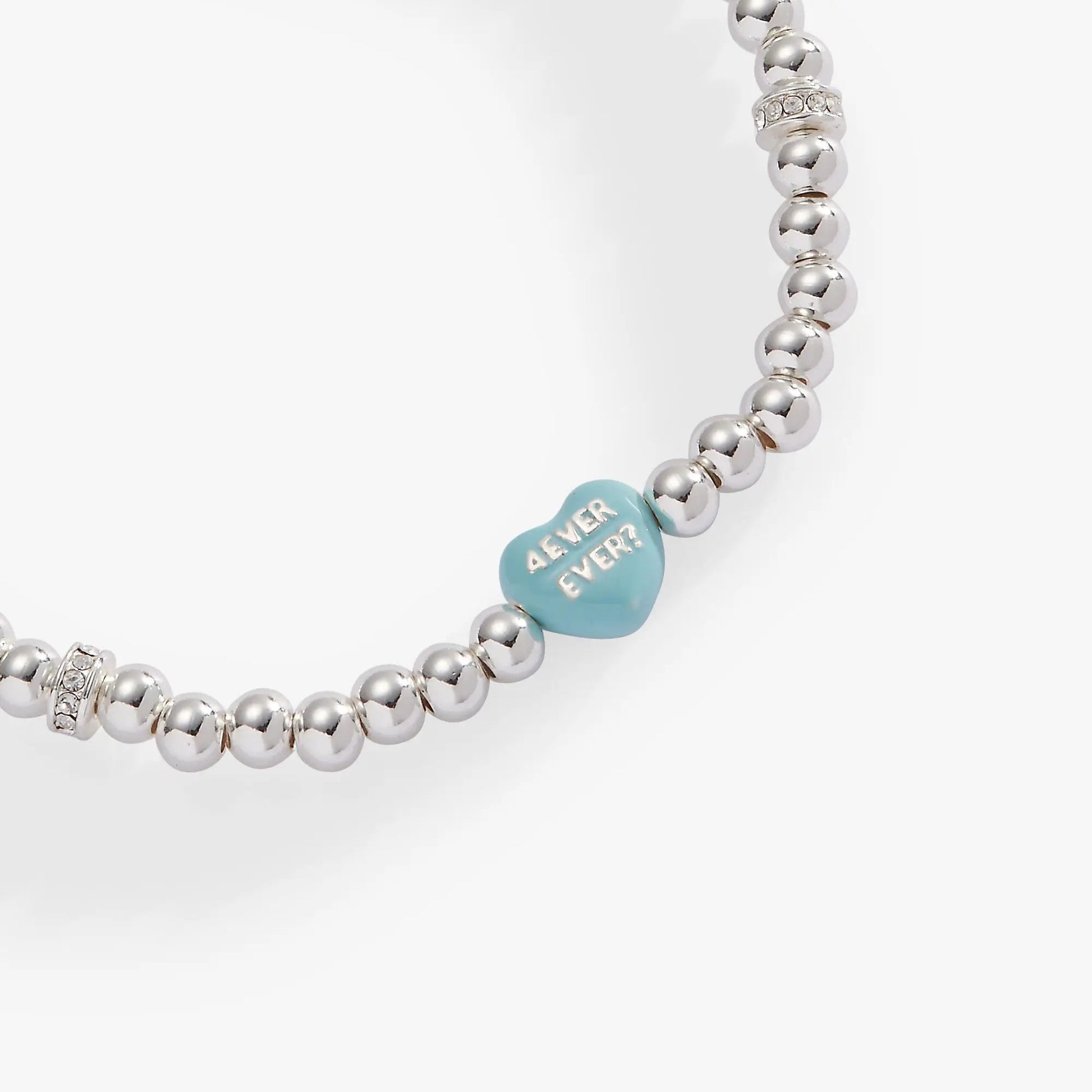 Bracelet Sweethearts Be Mine Stretch by ALEX AND ANI with silver beads and blue heart charm on Tampa Home & Garden Store