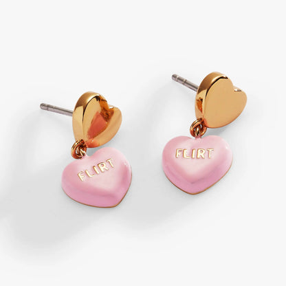 Sweethearts Flirt Drop Earrings With Heart Charms