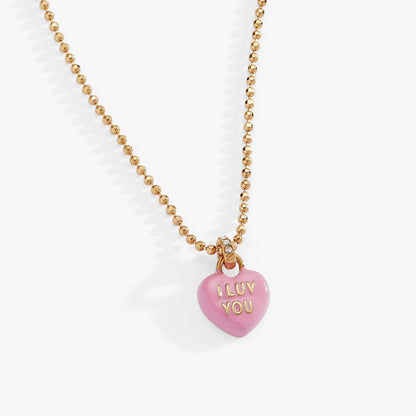 Sweethearts I Luv You Heart Charm Necklace