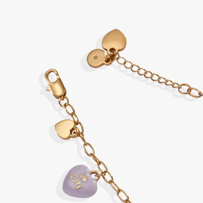 Sweethearts Multi-Charm Bracelet by ALEX AND ANI with lavender heart charm on rose-gold chain on Tampa Home & Garden Store