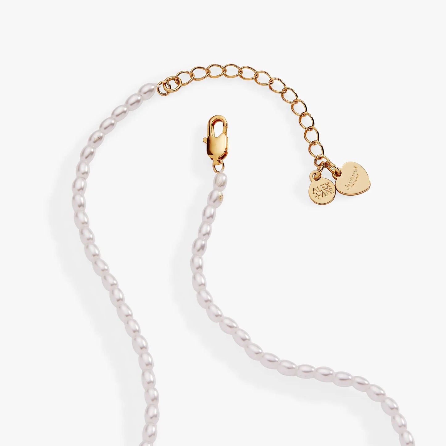 Sweethearts XOXO heart charm pearl beaded necklace with gold-tone chain by ALEX AND ANI on Tampa Home & Garden Store