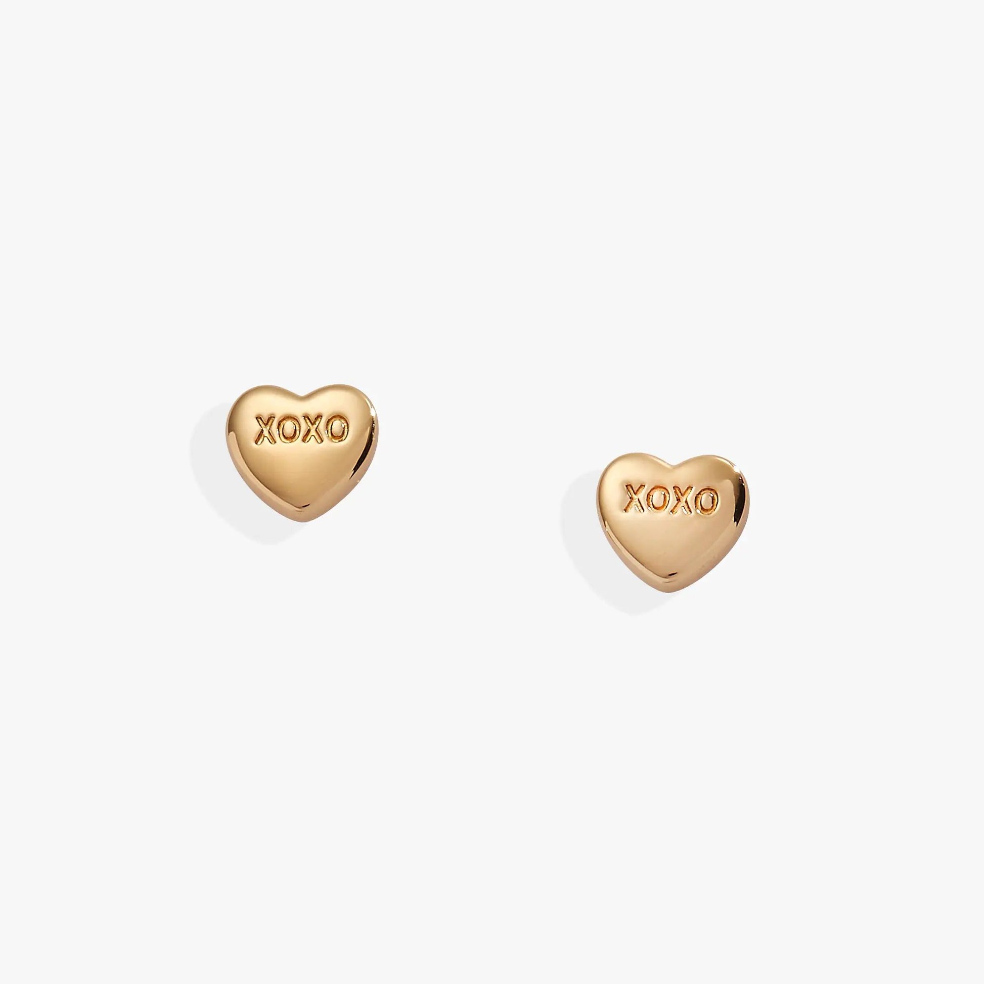 Sweethearts XOXO heart stud earrings in gold-tone metal by ALEX AND ANI, set of 3 on Tampa Home & Garden Store