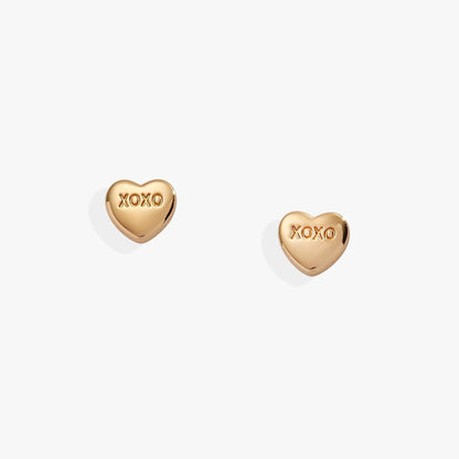 Sweethearts XOXO heart stud earrings in gold-tone metal by ALEX AND ANI, set of 3 on Tampa Home & Garden Store