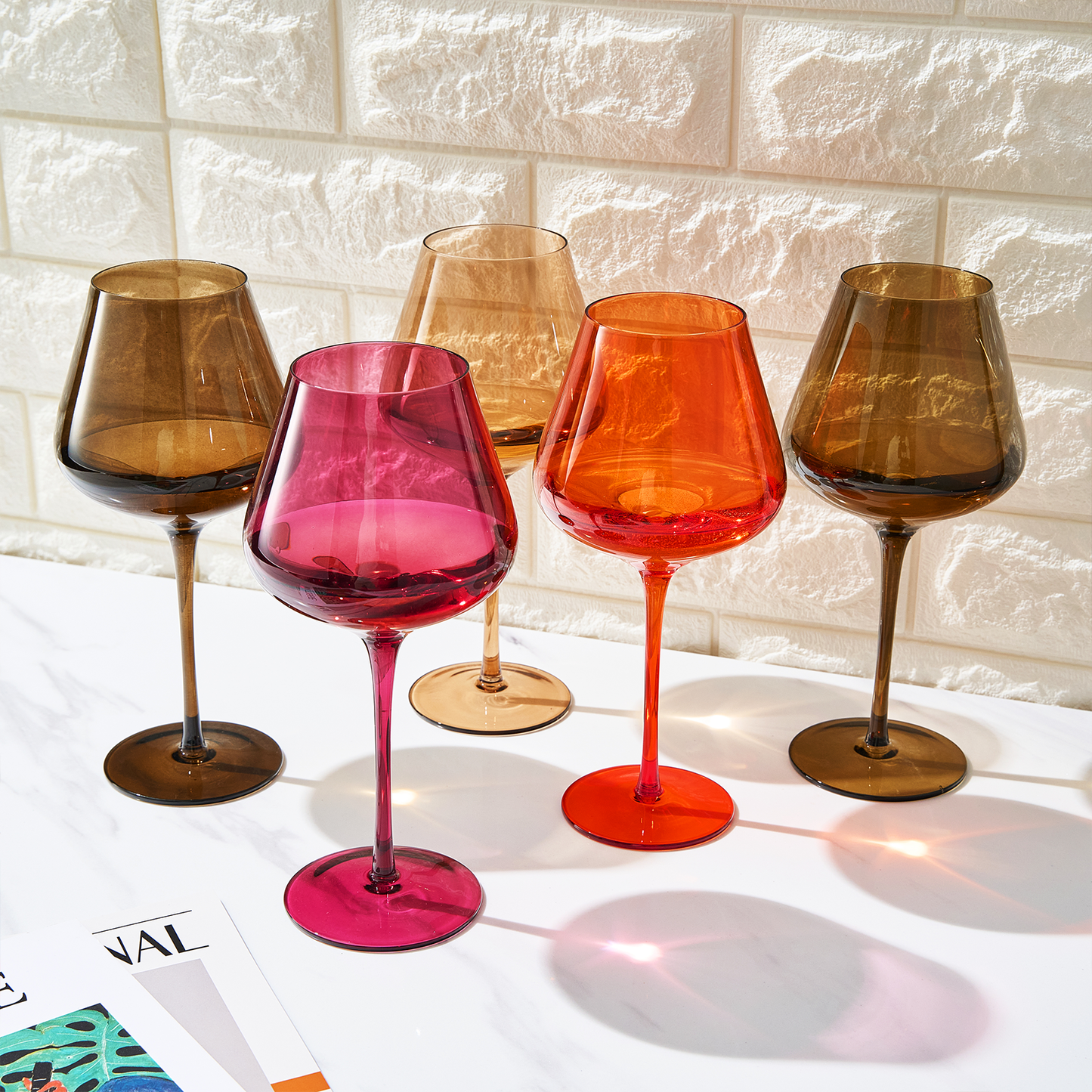 Stagioni Stemmed Wine Glasses Set of Five