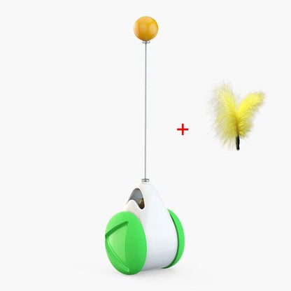 Stevvex cat balance wheel toy with lime green wheels and orange top ball on Tampa Home & Garden Store
