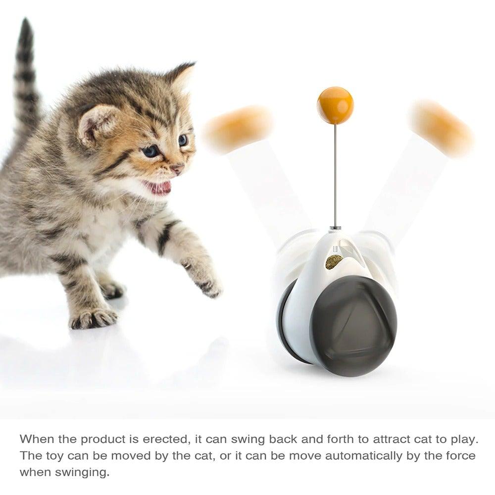 Stevvex ST80PTAE24 cat interactive balance swing toy with feather tassels and catnip ball on Tampa Home & Garden Store