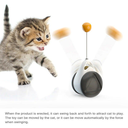 Stevvex ST80PTAE24 cat interactive balance swing toy with feather tassels and catnip ball on Tampa Home & Garden Store