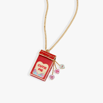 Sweethearts Box Locket Necklace by ALEX AND ANI, gold-tone chain with red locket and heart charms on Tampa Home & Garden Store