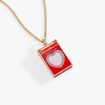 Sweethearts box locket necklace in gold-tone with red heart design charm on Tampa Home & Garden Store