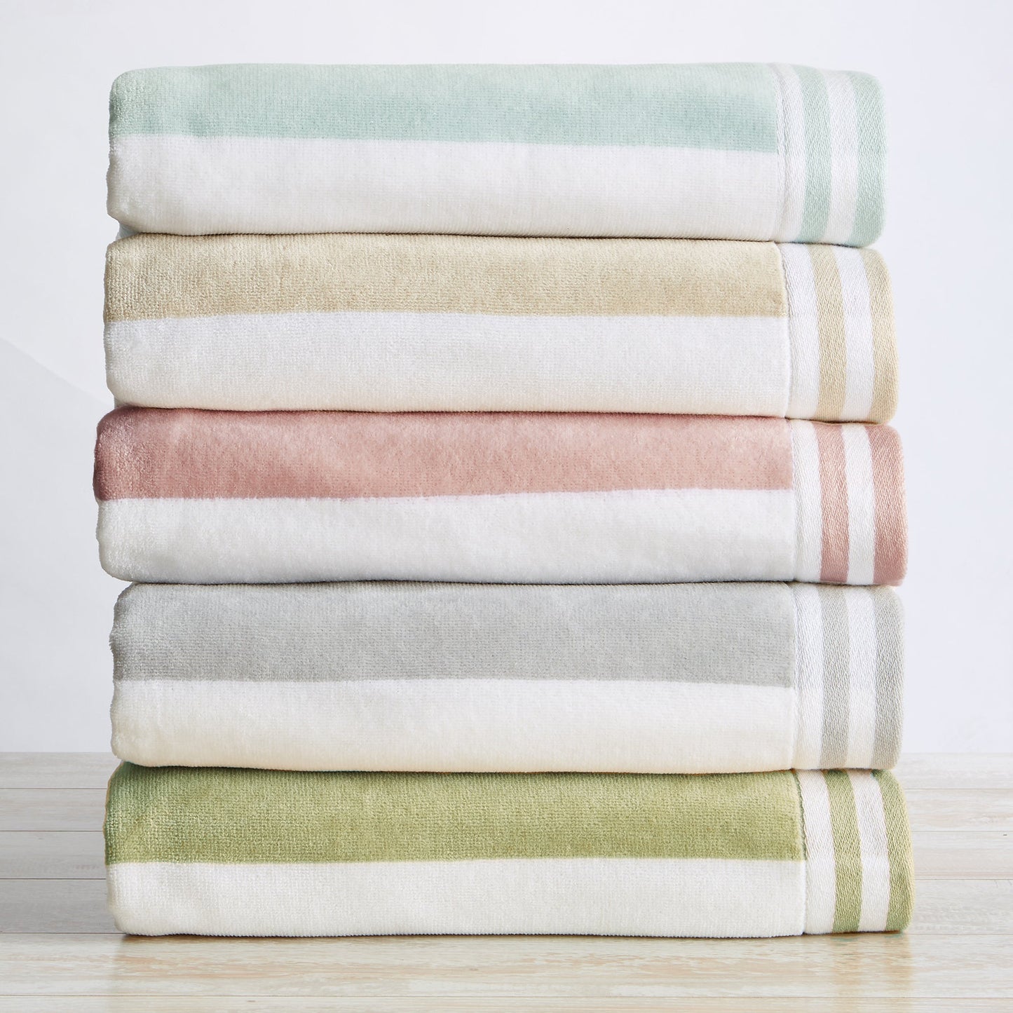 Striped Cabana Beach Towel and Soft Pastel Colors