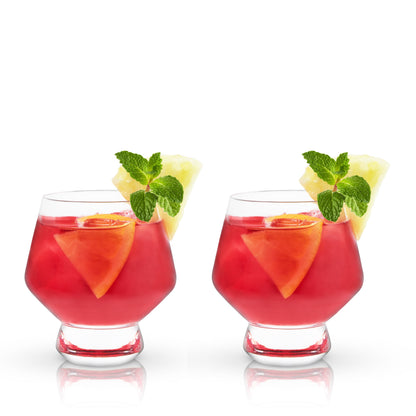 Raye Footed Crystal Punch Glasses Set Of 2