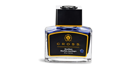 Cross fountain pen ink blue/black bottle with black cap and yellow neck band on Tampa Home & Garden Store