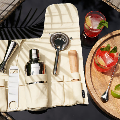 Stainless Steel Travel Barware Set in Canvas Bag