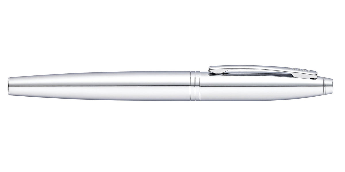 Calais Polished Chrome Rollerball Pen by A.T. Cross, sleek silver chrome body on Tampa Home & Garden Store