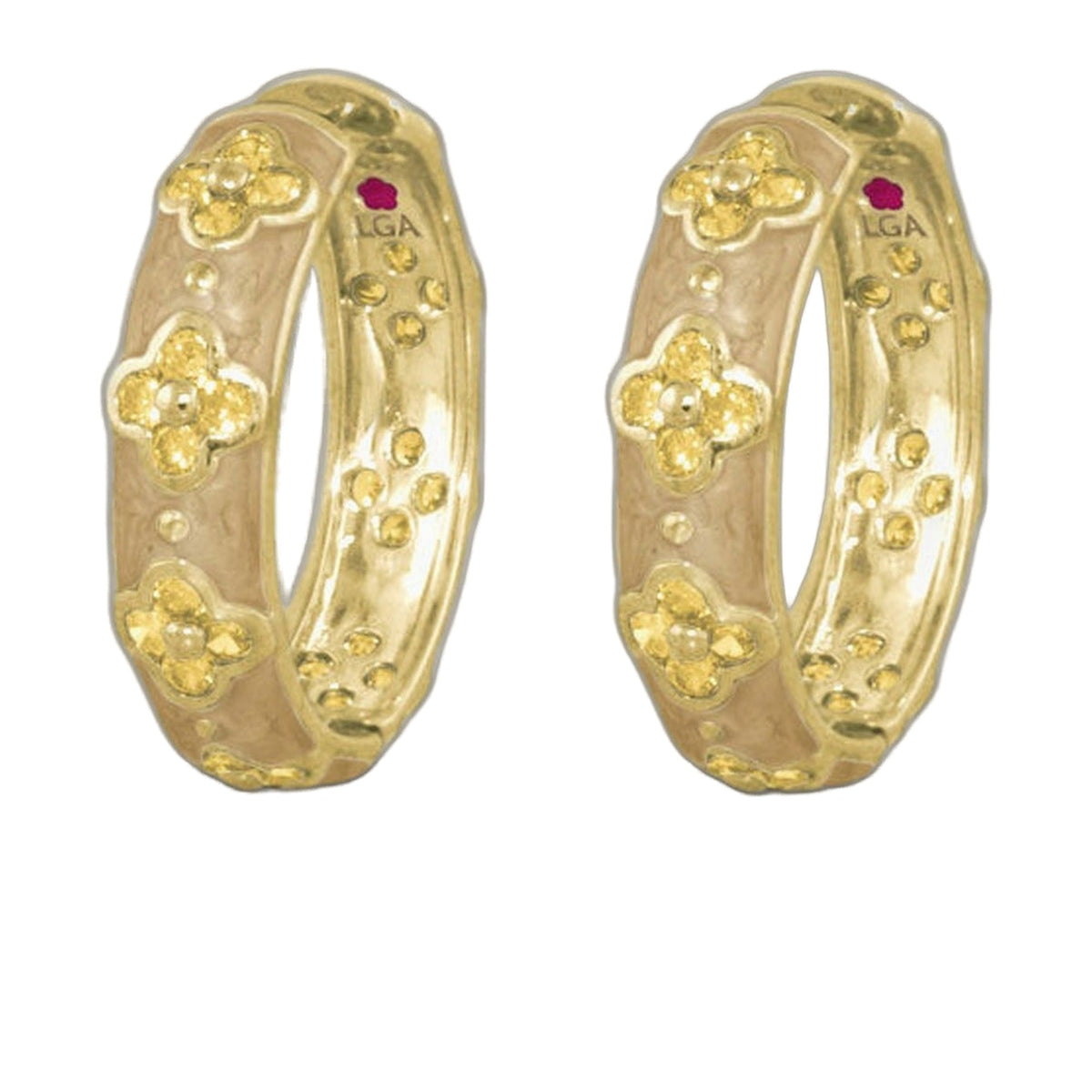 Sydney Clovers Hoop Earrings gold-tone floral clover design by Lauren G Adams, 2-pack on Tampa Home & Garden Store