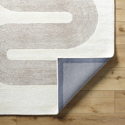 Saura Area Rug cream with taupe circular pattern by Boutique Rugs on Tampa Home & Garden Store