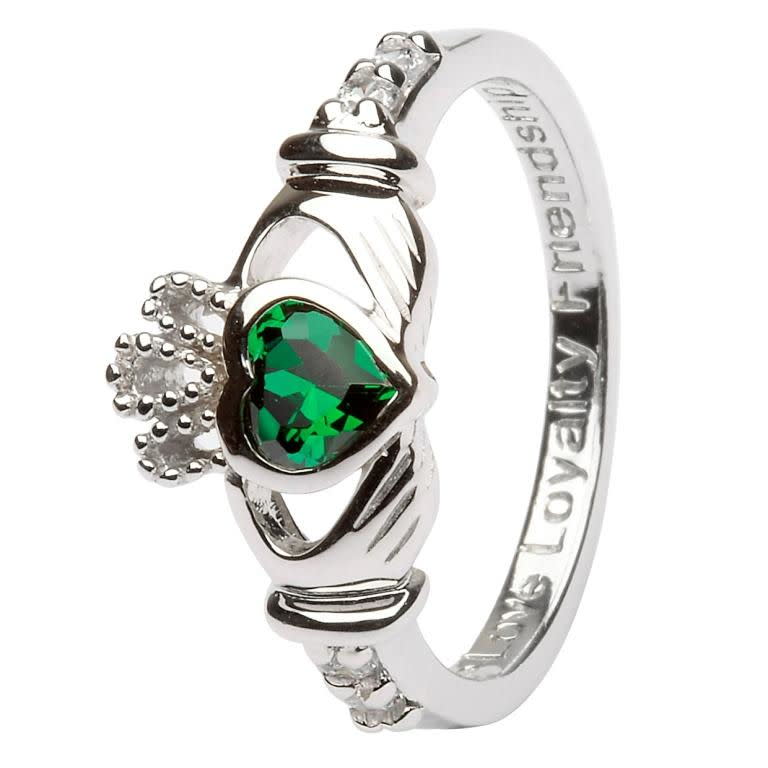 Bague Claddagh Pierre de Naissance – Mai – Taille