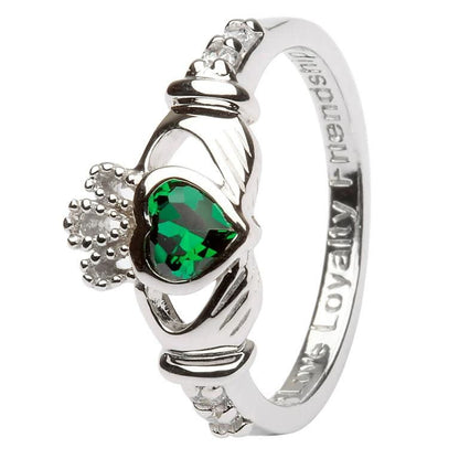 Bague Claddagh Pierre de Naissance – Mai – Taille