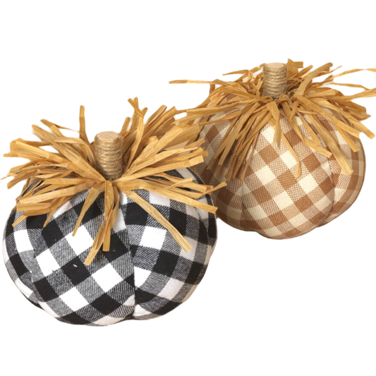 Buffalo Check Plush Pumpkin -