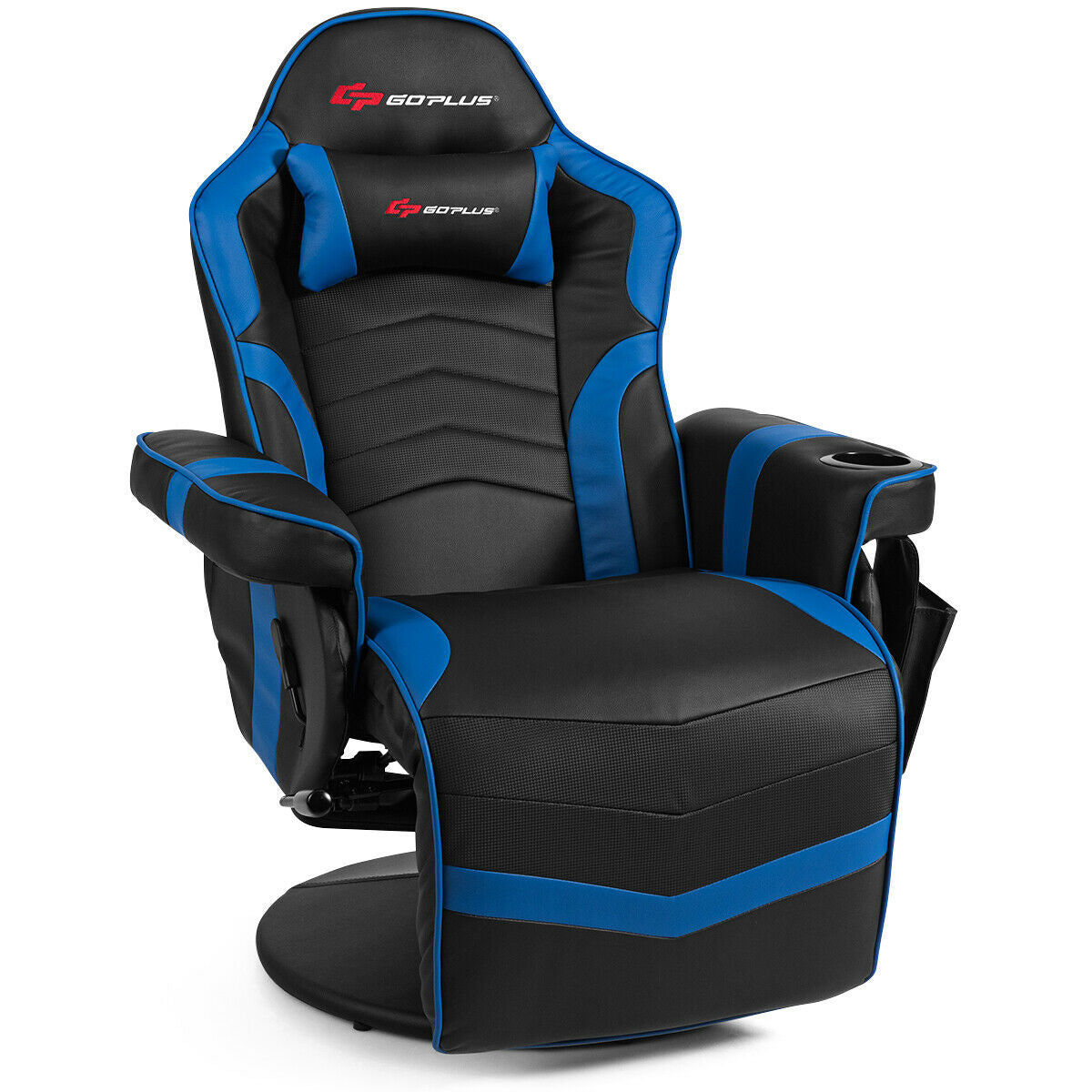 Ergonomic High Back Massage Gaming Chair with Pillow-Pink