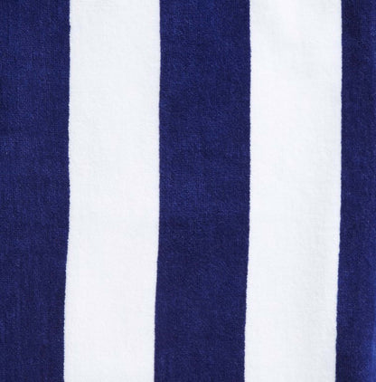 Cotton And Velour Cabana Stripe Beach Towel