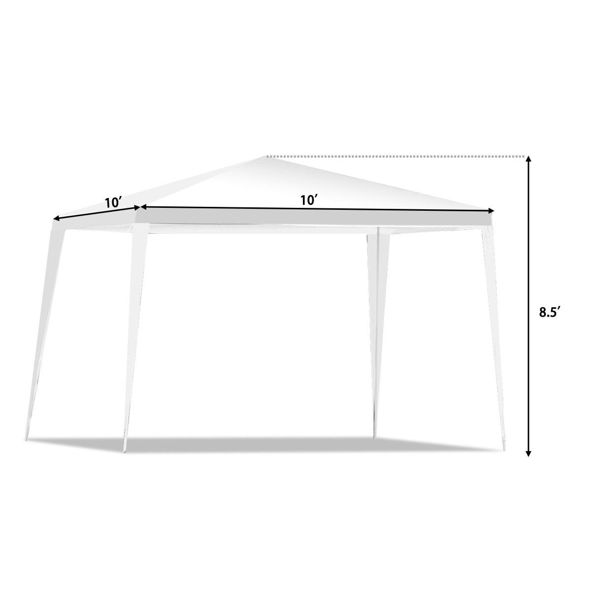 GemGear 10x10 ft outdoor wedding canopy tent, white fabric and frame, backyard party on Tampa Home & Garden Store