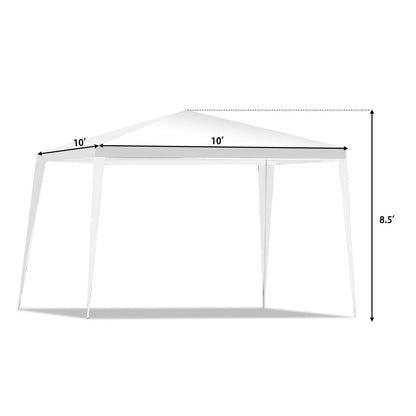 GemGear 10x10 ft outdoor wedding canopy tent, white fabric and frame, backyard party on Tampa Home & Garden Store