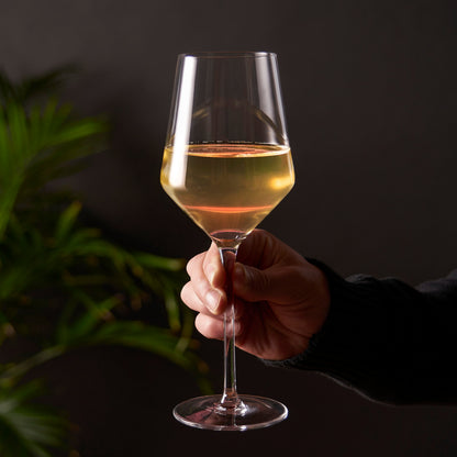 Raye Angled Chardonnay Crystal Glasses Set of 2