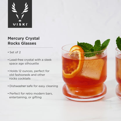 Mercury Crystal Lowball Tumblers Set of 2