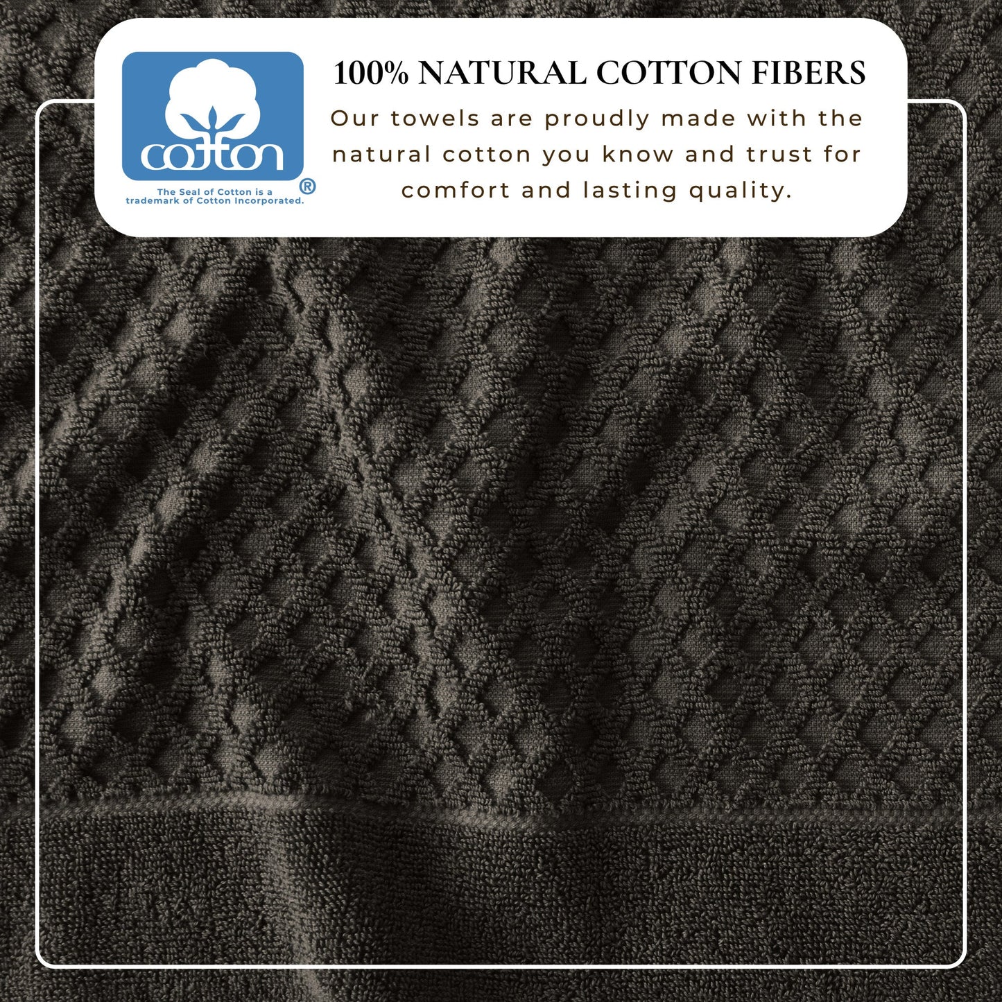 Cotton Diamond Waffle Weave Bath Towel Set